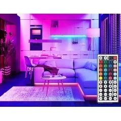 Bandă LED RGB5050 de 10m cu telecomanda, aplicație și control prin smartphone, Gonga®
