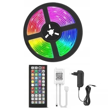 Bandă LED RGB5050 de 10m cu telecomanda, aplicație și control prin smartphone, Gonga®