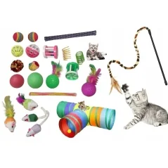 Set 21 Jucarii pentru Pisici, Tunel, mingii, soareci, undita, Gonga®