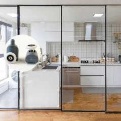 Rola universala inferioara pentru cabina de dus, 2.3 x 4.5 cm, otel si PP, Gonga®