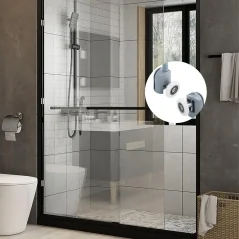 Rola universala inferioara pentru cabina de dus, 2.3 x 4.5 cm, otel si PP, Gonga®