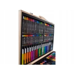 Trusa de pictura si desen, 188 piese, cutie depozitare lemn, Gonga®