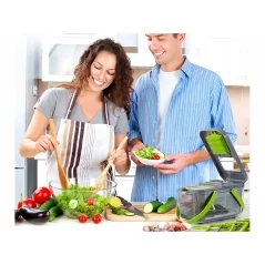 Razatoare multifunctionala pentru legume si fructe, 13 lame diferite, 5 accesorii, cu recipient transparent, Gonga®