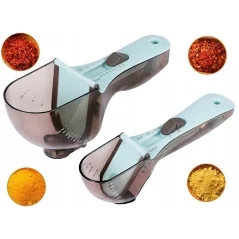 Set 2 linguri de masurare pentru bucatarie, reglabile, cu gradatie, plastic, Gonga®