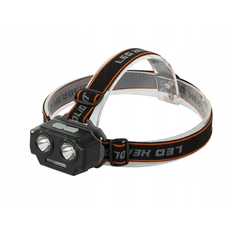 Lanterna pentru cap reglabila cu 2 leduri pe acumulatori, Gonga®