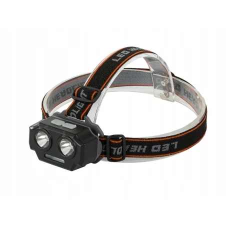 Lanterna pentru cap reglabila cu 2 leduri pe acumulatori, Gonga®