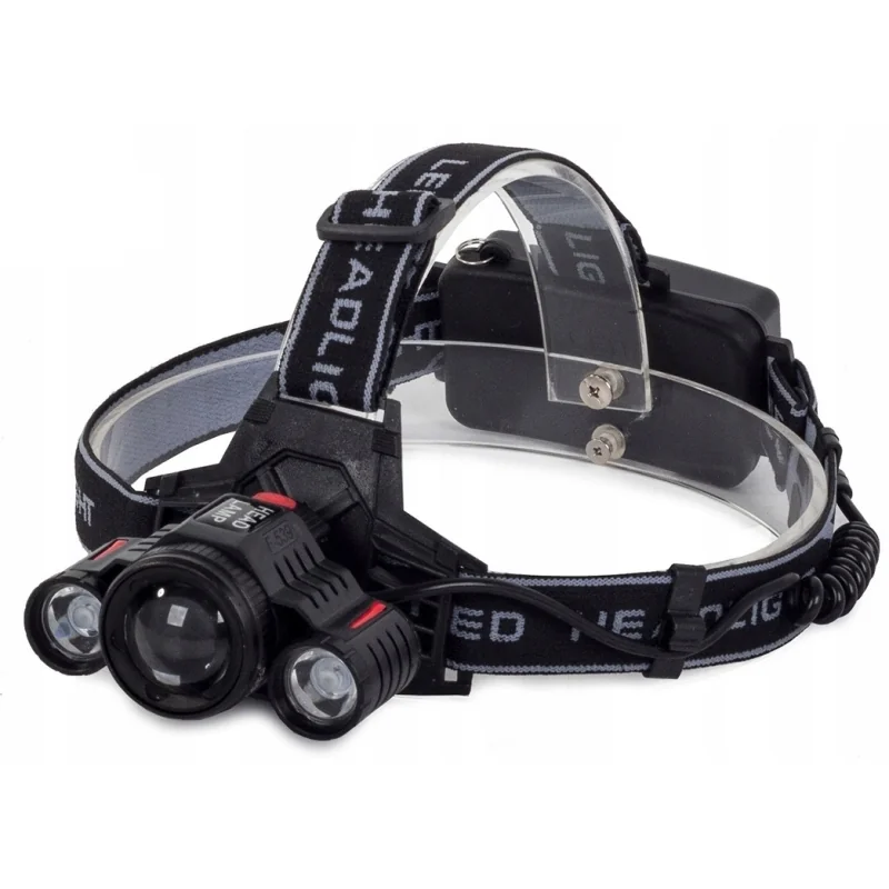 Lanterna pentru cap, 3 leduri, 3800 lumeni, acumulatori, Gonga®