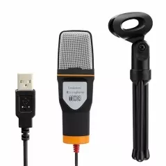 Microfon cu tripod, negru, USB, Gonga®