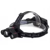 Lanterna pentru cap, 3 leduri, 3800 lumeni, acumulatori, Gonga®