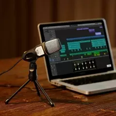 Microfon cu tripod, negru, USB, Gonga