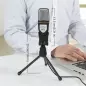 Microfon cu tripod, negru, USB, Gonga