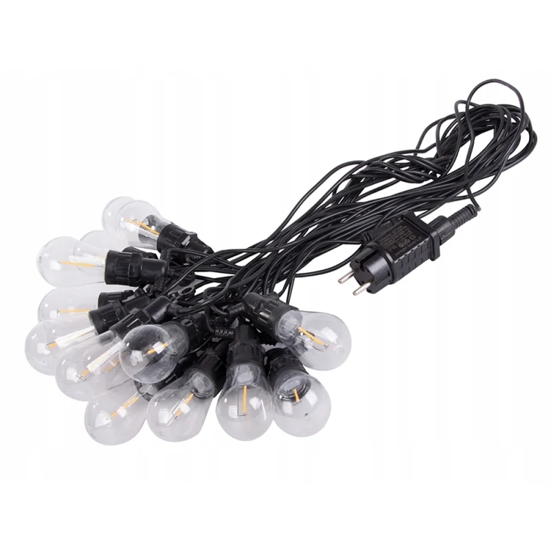 Ghirlanda luminoasa, 15 becuri, lungime totala 15 m, clasa impermeabilitate IP44, lungime intre becuri 1m, Gonga®