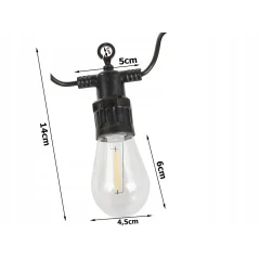 Ghirlanda luminoasa, 15 becuri, lungime totala 15 m, clasa impermeabilitate IP44, lungime intre becuri 1m, Gonga®