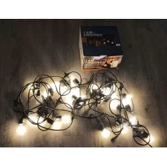 Ghirlanda luminoasa, 15 becuri, lungime totala 15 m, clasa impermeabilitate IP44, lungime intre becuri 1m, Gonga®