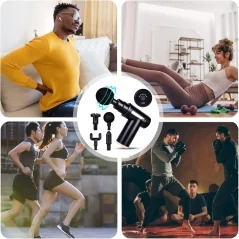 Aparat de vibromasaj intens, 4 capete interschimbabile, diferite, 30 W, 6 nivele de intensitate, Gonga®