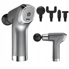 Aparat de vibromasaj intens, 4 capete interschimbabile, diferite, 30 W, 6 nivele de intensitate, baterie 1200mAh, Gonga®