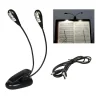 Lampa dubla led cu baterii pentru birou sau citit, clema prindere, Gonga®