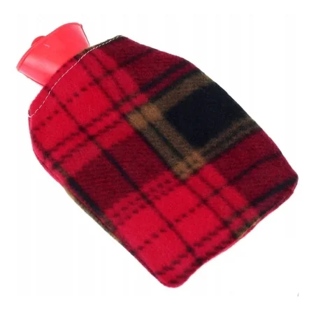 Perna pentru apa calda, capacitate 0.3 L, din cauciuc, cu husa pufoasa, material textil, Gonga®