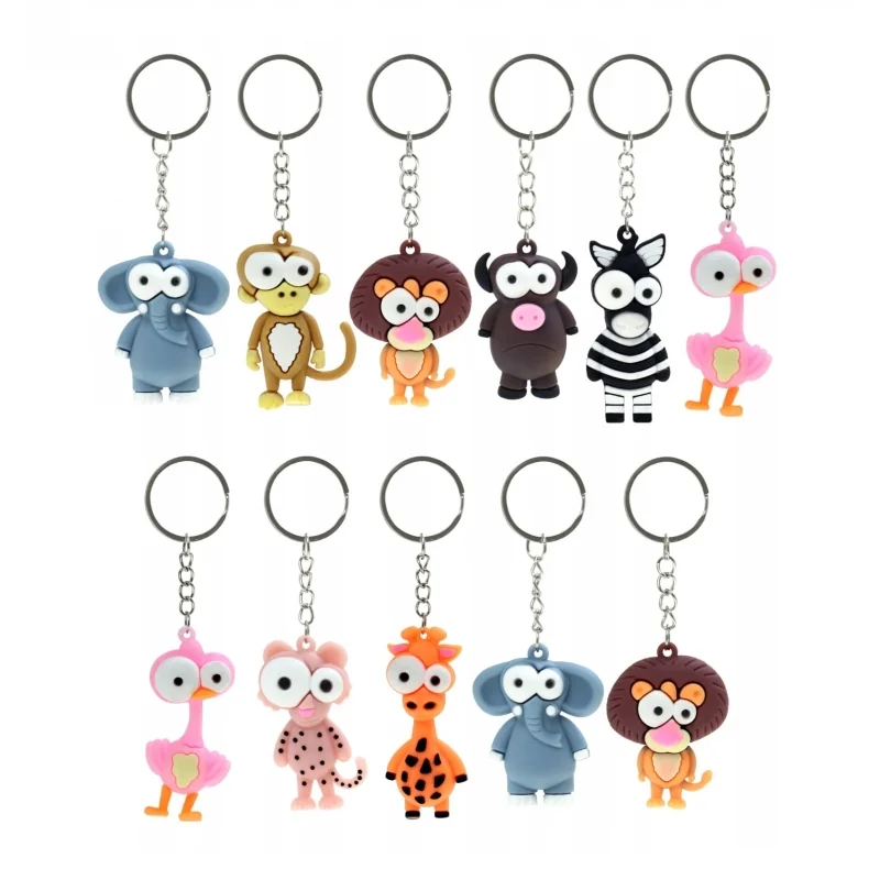 Set 12 bucati breloc din cauciuc diverse animale, Gonga®