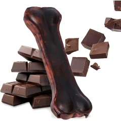 Set 5 bucati Os pentru caini, natural, presat din piele de vacă, cu o aroma delicata de ciocolata, Hau&Miau