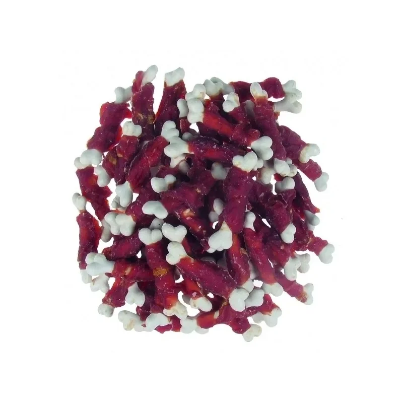 Recompense pentru caini, oase calciu invelite cu rata, 500g, Hau&Miau