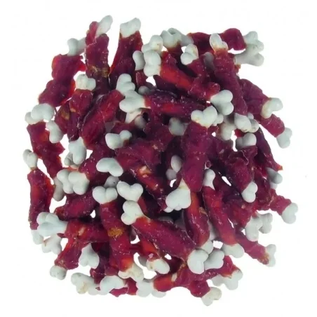 Recompense pentru caini, oase calciu invelite cu rata, 500g, Hau&Miau