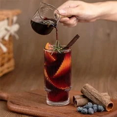 Set 4 pahare design deosebit, pentru cafea latte și long drinkuri, 270 ml, Gonga®