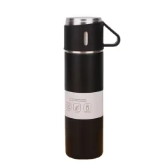 Set termos cu 3 căni din oțel inoxidabil, 0.5L, menținere a băuturilor calde 6 ore și reci 12 ore, Gonga®