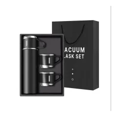 Set termos cu 3 căni din oțel inoxidabil, 0.5L, menținere a băuturilor calde 6 ore și reci 12 ore, Gonga®