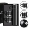 Set termos cu 3 căni din oțel inoxidabil, 0.5L, menținere a băuturilor calde 6 ore și reci 12 ore, Gonga®