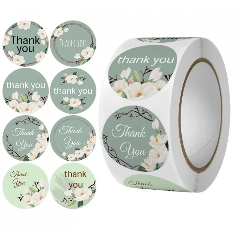 Set 500 etichete autocolante tip rola, mesaj "Thank You", Gonga®