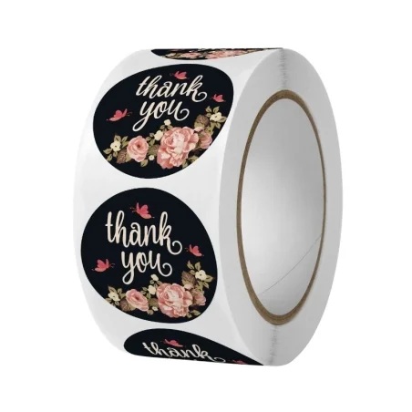 Set 500 etichete autocolante tip rola, mesaj "Thank You", Gonga®