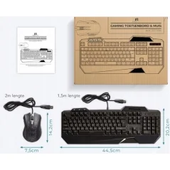 Kit tastatura ergonomica gaming si mouse 3200dpi, 7 culori RGB, Gonga®