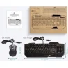 Kit tastatura ergonomica gaming si mouse 3200dpi, 7 culori RGB, Gonga®