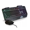 Kit tastatura ergonomica gaming si mouse 3200dpi, 7 culori RGB, Gonga®