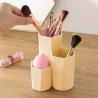Suport pensule machiaj, 3 compartimente, din plastic, Gonga®
