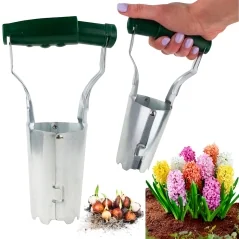 Aparat de plantat bulbii de flori, otel cromat, 23x13x8cm, Gonga®