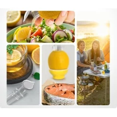 Storcator manual portabil fructe, reutilizabil din plastic, cu capac, ideal pentru casa si calatorii, Gonga®
