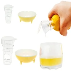 Storcator manual portabil fructe, reutilizabil din plastic, cu capac, ideal pentru casa si calatorii, Gonga®