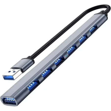 HUB Usb splitter pentru 7 porturi, lungime 16 cm, corp aluminiu, Gonga®