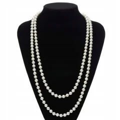 Colier dublu cu perle, stil retro, ideal petreceri tematice, 70 cm, Gonga®