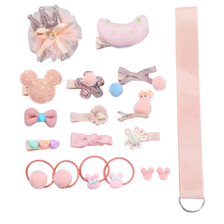 Set accesorii de par, 18 piese, pentru fetite, Gonga®