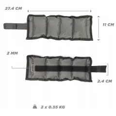 Set de 2 greutati pentru incheietura mana/glezna, 2x550 g, Gonga®