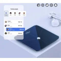 Cantar Inteligent smart din sticla securizata 4mm, 180kg, LCD, Bluetooth, aplicatie, Gonga®