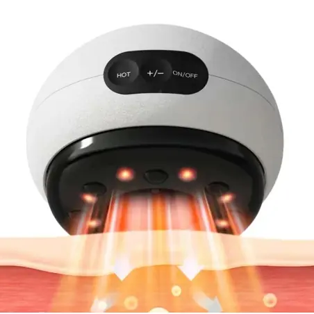 Aparat de masaj cervical, cu incalzire, infrarosu si bile, pentru umeri si gat, 24W, piele, Gonga®