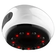 Aparat de masaj cervical, cu incalzire, infrarosu si bile, pentru umeri si gat, 24W, piele, Gonga®