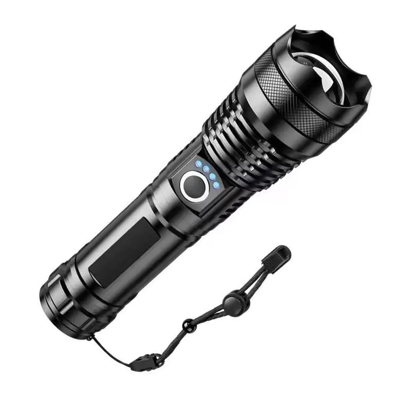 Lanternă tactică LED de 2000 lumeni, reîncărcabilă prin USB și rezistentă la apă IPX8, extrem de luminoasă, Gonga®