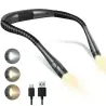 Lampă de citit pentru gât, multifuncțională, 3 tipuri de lumină LED, 3 niveluri de intensitate, încărcare usb, Gonga®