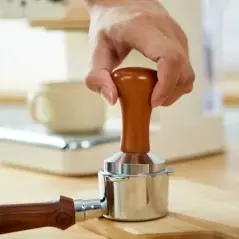 Tamper pentru espresso din oțel inoxidabil și lemn 50 mm, Gonga®