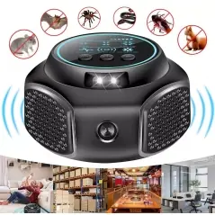 Aparat ultrasunete Duo Pest Repeller, 4 moduri, lumina stroboscopică, anti-rozătoare și insecte, 360°, Gonga®